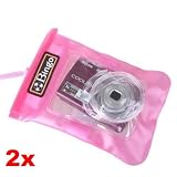 Neewer 2x Waterproof Digital Camera Pouch Dry Bag Beach Skin Pink