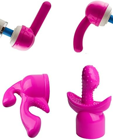 Bundle 4 Premium Silicone Wand Pals Magic Wand Attachments G and Tri Plus Thrill Tips Curve Plus Straight For Hitachi Magic Wand Massager original or rechargeable and Similar Wand Massagers