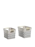 Overbeck & Friends Set Cesta 2 Uds. Punnets Liv Taupe/Gris Claro