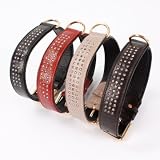 Hundehalsband Hunde Halsband Krokoleder mit Strass 3cm 711, Halsband Länge:55cm;Halsband Farbe:dunkelbraun/schwarz