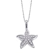 14K White Gold 0.08 ct. Diamond Starfish Pendant with Chain