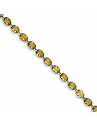 Genuine .925 Sterling Silver Whiskey Quartz Bracelet 11.9 Grams . 100% Satisfaction Guaranteed.