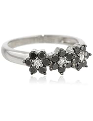 10k White Gold Black and White Diamond Ring (1/2 cttw)