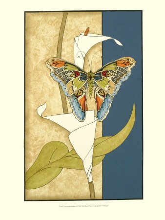 Nouveau Butterflies II Animals Art Poster Print by Jennifer Goldberger, 18x24
