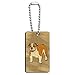 English Bulldog - Pet Dog Wood Wooden Rectangle Key Chain