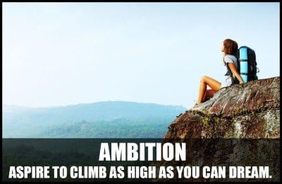 Ambition Aspire To Climb As High As You Can Dream Poster Paper Print(12 inch X 18 inch, Rolled)