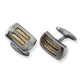 Chisel Titanium Gold Accent Cuff Links