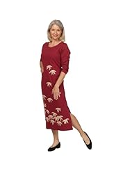 Petite Spring Summer Fall Winter 3/4 Sleeves Ankle Length General Print Scoop Neck Cotton/Knit Evening Dress 