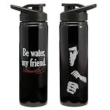Vandor 93010 Bruce Lee 24-Ounce Stainless Steel Water Bottle, Black and White