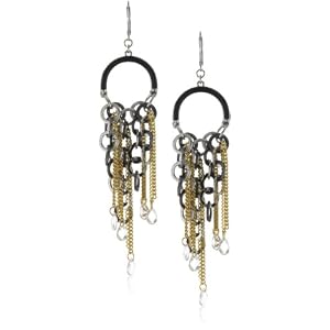 ABS By Allen Schwartz Rock Steady Tri Tone Chandelier Earrings