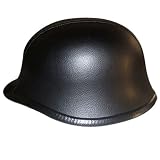 German Motorcycle Cruiser Biker Half Helmet Leather Finish DOT (Medium)