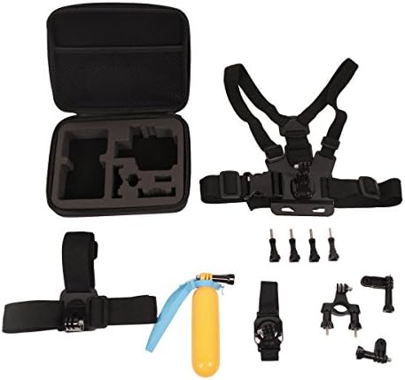 Videook 11in1 Bundle Head, Wrist, Chest Strap Mount, Bike Bicycle Mount Floating Handle Grip Kit Bag Case for GoPro Hero 4/3+/3/2 Camera