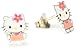 Hello Kitty Girl's Sterling Silver Enamel Stud Earrings and Gift Box