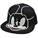Walt Disney Mean Mickey Mouse Black White Flat Bill Fitted Large 7 3/8 Hat Cap