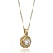 14K Gold Over Silver Vermeil Round CZ Solitaire Pendant Necklace image 2