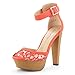 DREAM PAIRS SILVIA Women's Lace Pumps High Heels Peep Toe Ankle Strap Platform Casual Party Shoes