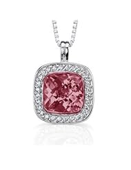 2.63Ct Oval Cut Ruby & VS Diamond Accented Pendant 14K Gold