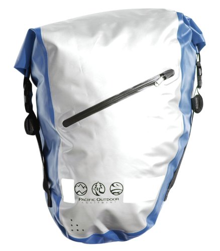 Pacific Outdoor Equipment Rear Pannier (L+R Set) (Raft Blue/Chrome, 17 x 12 x 7- Inch)