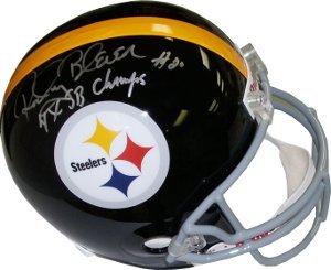 Rocky Bleier signed Pittsburgh Steelers Full Size Replica TB Helmet 4X SB Champs