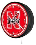 Nebraska Cornhuskers Neon Clock