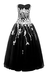 Plus Size A-line Floor Length Sweetheart Tulle Beaded Lace Backless Applique Sleeveless Evening Dress/Pageant Dress/Prom Dress/Quinceanera Dress/Party Dress 