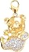 14k Gold Diamond Teddy Bear Charm (1/10 cttw)