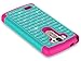 LG G Stylo Case, RANZ® Hot Pink/Teal Spot Diamond Studded Bling Crystal Rhinestone Dual Layer Hybrid Cover Silicone Rubber Skin Hard Case For LG G Stylo (LS770)