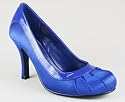 PATENT TRIM SATIN PUMP