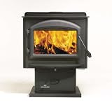 1400F Medium 26 EPA Pedestal Wood Burning Stove 24 Karat Gold Plated Louvers Porcelain Ename