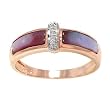 14K Rose Gold, Pink Mother of Pearl and Diamond Ring