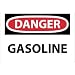 NMC D40AB OSHA Sign, Legend "DANGER - GASOLINE", 14" Length x 10" Height, Aluminum, Black/Red on White