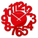 Red High Gloss Cut Out Numbers Clock - 35cm 22317