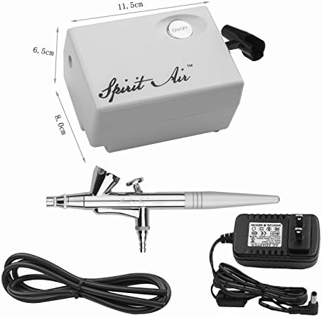 Komhode Trigger SP16 beauty special air compressor with Air Brush Compressor Airbrush Makeup 0.4mm Needle Art Kit ,White Suit(SP16MW3)