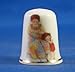 Porcelain China Thimble -- Quilting with Daughter