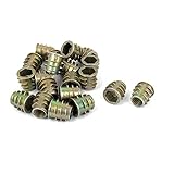 uxcell インサートナット　M8x13mm 亜鉛メッキ　ウッド　メタル製　20個入り