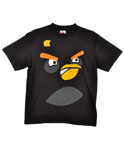 Angry Birds “Angry Face” T-Shirt (Sizes 8 – 20) – black, 8