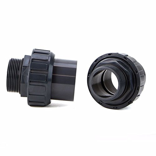 2 pack Pool Pump Fittings Unions plumbing joints 1.5" NPT x 1.5" pvc