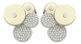 14K Two-Tone Gold Diamond Earrings