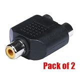 iMBAPrice® RCA Video Audio Splitter Adapter [2 Pack] (2 RCA female to 1 RCA female)