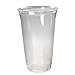 2dayShip Premium Plastic Clear PET Cups with Flat Lids, 100 Count, 24 Ounce