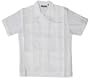 Cubavera - Linen Cotton Guayabera Men's Four-Pocket Notched Sleeve Cuban Mexican Cotton Blend Shirt in Wedding White - L