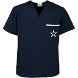 Scrub Dudz Dallas Cowboys Solid Print Scrub Top Extra Large