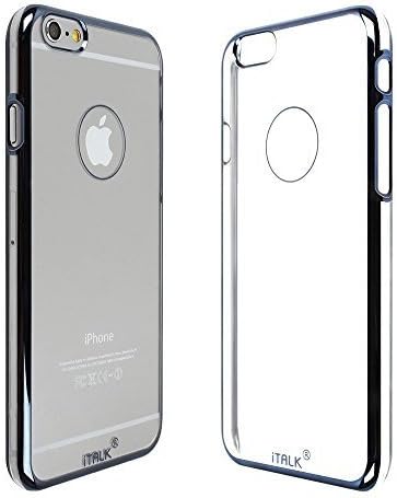 Impsl iPhone6 Plus Case, Italk [Slim Fit] Metal Clear [Shining Edge] For iPhone 6 Plus [ 5.5-Inch] Clear-Blue