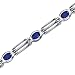 Search : Unique and Lovely: Oval Shape Blue Sapphire Gemstone Bracelet in Sterling Silver Free Shipping