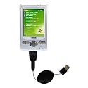 Einziehbares USB Kabel für Asus MyPal A620 mit Hot Sync und aufladen Einsatzmöglichkeiten - von Gomadic mit TipExchange Technology