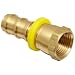 Dixon 287 Series Brass 45 Degree SAE/37 Degree JIC Swivel Push On Fitting, Adapter, UNF Female x Hose ID Barbed