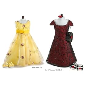 Yellow Roses and Black Elegance - 2 Outfits ~ Fits 18 American Girl Dolls ~ Holiday Sale... by Girlfriends Collection Carpatina Dolls