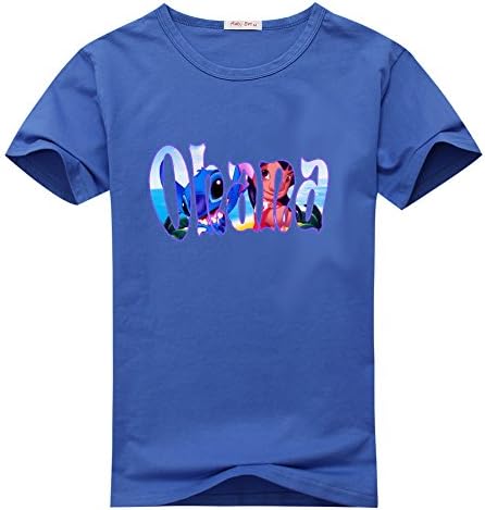 TheresaRizzo Lilo and Stitch Cartoon Womens Tee Navy Blue T-shirts Size S