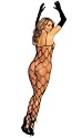 Open Diamond Fishnet Body Stocking (Black, One Size)