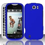 For T Mobil HTC Mytouch4G Slide Doubleshot Accessory - Rubber Blue Hard Cas ....